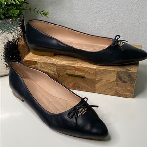 Coach Annabel‎ Black Leather Pointed Toe Ballet Flats Size 11